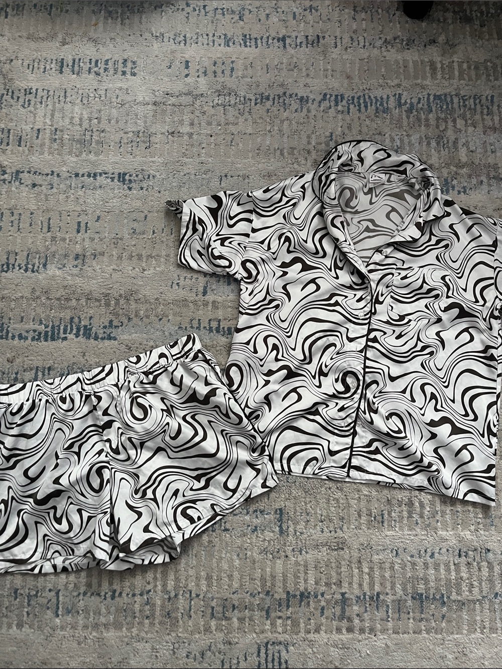 art class White and brown Swirl Kids Pajama Set